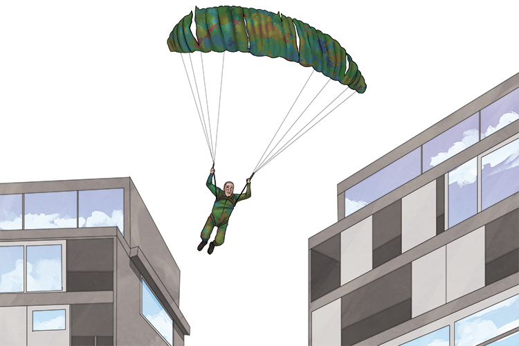 I hope this parachute doesn't tear easily, or else there'll be a major (teres major) problem. I'll have to land on top of those flats (on top of the lats).